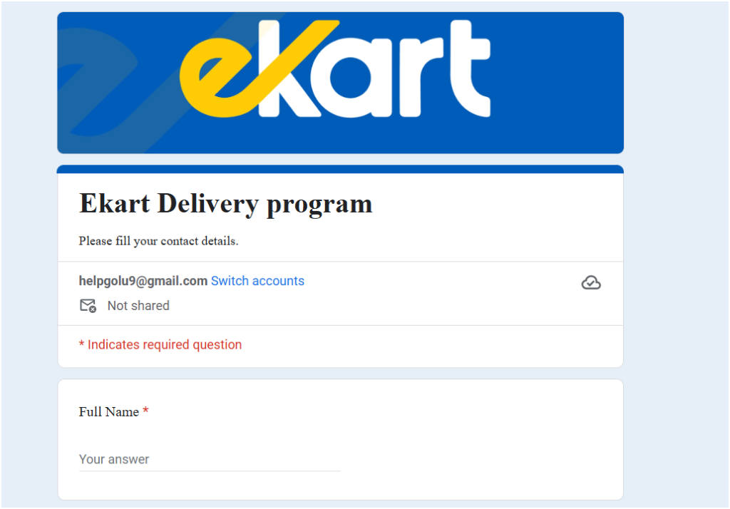 Ekart delivery boy form